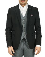 Endeson Ανδρικό Βαμβακερό Σακάκι Μαύρο Slim Fit (9500) (95% Βαμβάκι, 5% Λύκρα)