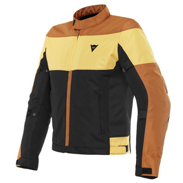 ΜΠΟΥΦΑΝ DAINESE ELETTRICA AIR TEX JACKET (Black/Leather-Brown/Mineral-Yellow)
