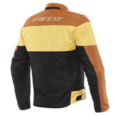 ΜΠΟΥΦΑΝ DAINESE ELETTRICA AIR TEX JACKET (Black/Leather-Brown/Mineral-Yellow)-thumb-1