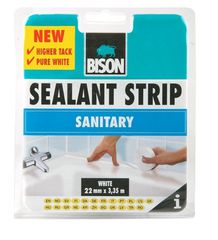 ΤΑΙΝΙΑ ΑΡΜΩΝ ΜΠΑΝΙΟΥ SEALANT STRIP SANITARY ΛΕΥΚΗ 22mmx3.35m BISON 6302091