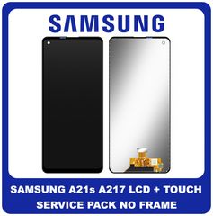 Γνήσιο Original Samsung Galaxy A21s 2020 (A217F, A217F/DS, A217F/DSN) PLS IPS Γνήσια Οθόνη Original LCD Display Screen + Touch Screen DIgitizer Μηχανισμός Αφής (No Frame) Black Μαύρο GH96-13759A (Serv
