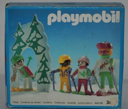 1991 GEOBRA PLAYMOBIL 3687 SKIERS MADE IN GERMANY