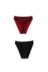 Γυναικείο Slip Brazil MINERVA "Flowers" (2 Pack) Κόκκινο #2