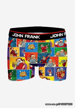 Ανδρικό Boxer JOHN FRANK Xmas Edition "New Year Comics" Πολύχρωμα