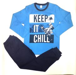 Εφηβική Πιτζάμα Tres Chic Αγόρι "Keep It Chill" Μπλε #2