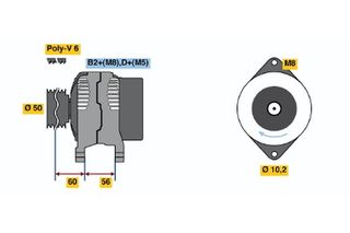 Γεννήτρια 0124415008 ΔΥΝΑΜΟ 100Α OPEL ASTRA F  BOSCH