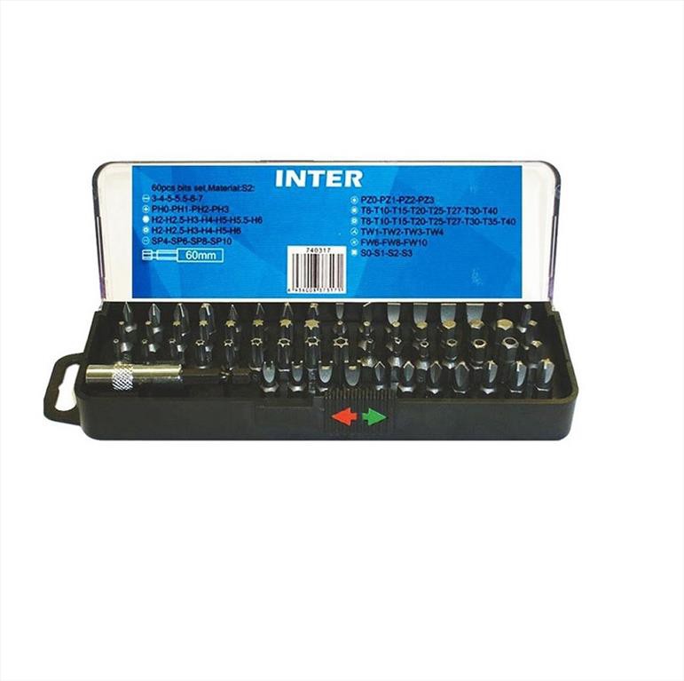 Μύτες σετ σε θήκη INTER σετ 60 τεμ 740317