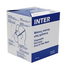 Μάσκα εργασίας σκόνης μίας χρήσεως 50τεμ INTER 792516