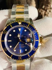 ROLEX SUBMARINER TWO TONE CLASSIC MODELS M SERIES  REF:16613 BLUE DIAL UPERCLONES SA3135 904L 18K 6 MILS GOLD PLATED