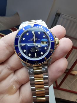 ROLEX SUBMARINER TWO TONE CLASSIC MODELS M SERIES  REF:16613 BLUE DIAL SUPERCLONES VR3135 904L 18K 6 MILS GOLD PLATED