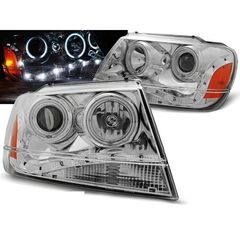 Μπροστινά Φανάρια Angel Eyes Με Φώτα Ημέρας Για Chrysler Jeep Grand Cherokee 1995-2005