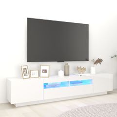 vidaXL Έπιπλο Τηλεόρασης με LED Γυαλιστερό Λευκό 200 x 35 x 40 εκ.