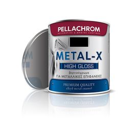 METAL-X ΑΛΚΥΔΙΚΟ ΒΕΡΝΙΚΟΧΡΩΜΑ Νο205 ΜΑΥΡΟ ΓΥΑΛΙΣΤΕΡΟ PELLACHROM 2.5lt (D)
