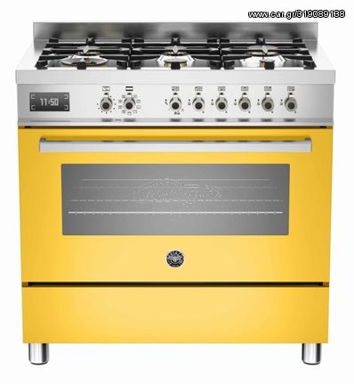 Bertazzoni PRO90 6 MFE S GI T Κουζίνα με Φούρνο Ηλεκτρικό 86lt και 6 Εστίες Φυσικού Αερίου 14.3kW