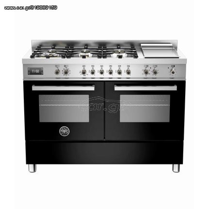 Bertazzoni PRO120 6G MFE D NE T Κουζίνα με 2 Φούρνους Ηλεκτρικούς 58+58lt και 6 Εστίες Φυσικού Αερίου + Teppanyaki 14,25kW