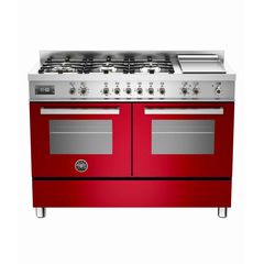 Bertazzoni PRO120 6G MFE D RO T με 2 Φούρνους Ηλεκτρικούς + 6 Εστίες Φυσικού Αερίου + Teppanyaki 14,25kW