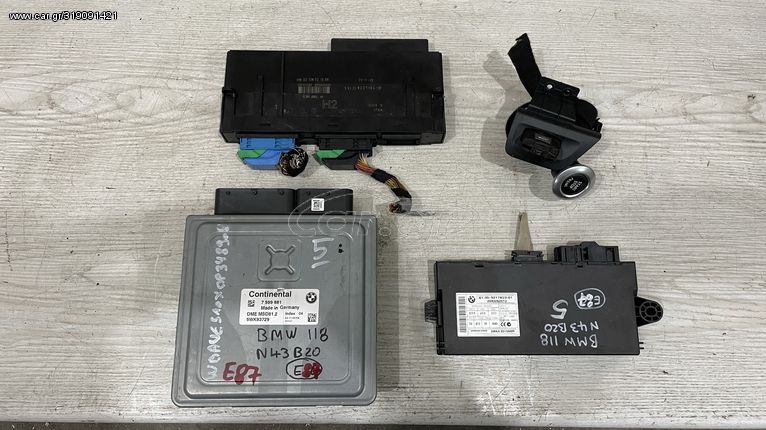 Σετ ECU-immobilizer από BMW 1 Ε87-Ε81 2007-2013 - E60 - E90, μοτέρ N43B20 2.0 lt 163PS-170PS