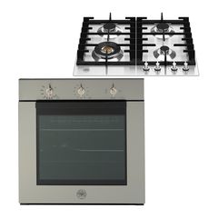 Bertazzoni Σετ 35 F60 5 MOD G K XS + P60 4L MOD X Φούρνος Αερίου 57lt + Εστίες Αερίου INOX 4 Καυστήρων 8,50kW