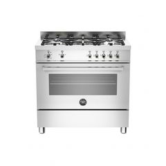 Bertazzoni PRO90 5 GEV S X E Κουζίνα Αερίου Φούρνος με Αέρα και Ηλεκτρικό Grill 99lt 17kW Μπρούτζινοι Διασπορείς