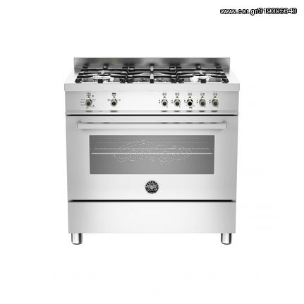 Bertazzoni PRO90 5 GEV S X E Κουζίνα Αερίου Φούρνος με Αέρα και Ηλεκτρικό Grill 99lt 17kW Μπρούτζινοι Διασπορείς