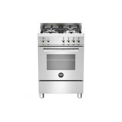 Bertazzoni PRO60 4 GEV S X E Κουζίνα με Φούρνο Αερίου και Grill Ηλεκτρικό 56lt 5 Λειτουργιών και 4 Εστίες Αερίου 10.75kW 59,5x60x91,5 cm