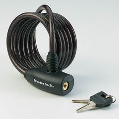 Masterlock Κλειδαριά Ποδηλάτου Συρματόσχοινο 180cm μαύρο,