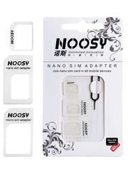 NOOSY Nano SIM + Micro SIM Adapter Set, λευκό