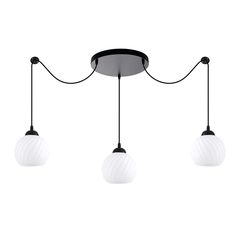 KQ 8865-3A SWIRL BLACK PENDANT WITH WHITE GLASSES HOMELIGHTING 77-8199