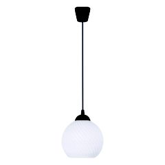 KQ 8865-1 SWIRL BLACK PENDANT WITH WHITE GLASS HOMELIGHTING 77-8197