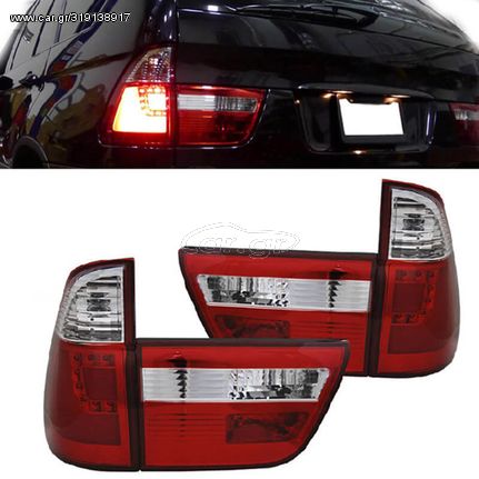 Πισινά Φανάρια Set Για Bmw X5 E53 99-03 Led Bar Κόκκινο/Crystal JunYan