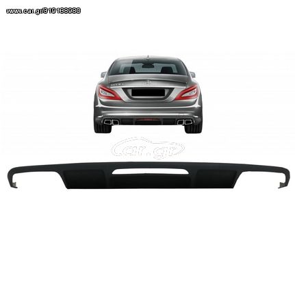 Diffuser Πίσω Προφυλακτήρα Για Mercedes-Benz CLS W218 11-18 CLS63 Amg Look Με 2 Διπλές Εξατμίσεις Δεξιά & Αριστερά Από Abs Πλαστικό 1 Τεμάχιο