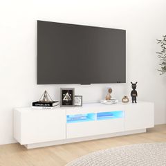 vidaXL Έπιπλο Τηλεόρασης με LED Γυαλιστερό Λευκό 180 x 35 x 40 εκ.