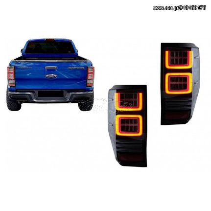 Πισινά Φανάρια Set Για Ford Ranger 12-18 Led Bar Dynamic Μαύρα Full Led VLand