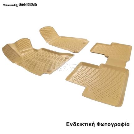 Πατάκια Σκαφάκια 3D Από Λάστιχο TPE Για ΒΜW X5 E70 2007-2013 /X5 F15 2013-2018/X6 E71 2008-2015 RL103500 Rizline 4 Τεμάχια Μπεζ