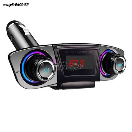 FM Transmitter M20 Με Bluetooth 2 USB Οθόνη LCD 12-24 Volt Μαύρο 1 Τεμάχιο