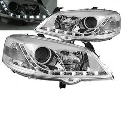 Μπροστινά Φανάρια Set Για Opel Astra G 97-04 DRL Χρωμίου H1/H1 Sonar