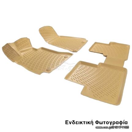 Πατάκια Σκαφάκια 3D Από Λάστιχο TPE Για Mercedes E-Class W124/W210/W211/CLS W219 RL117225/RL117180/RL117223 Rizline 4 Τεμάχια Μπεζ