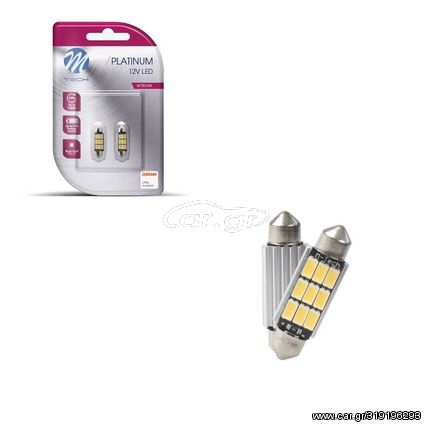 Λάμπες Led Σωληνωτές 41mm 9 Leds 12volt  Λευκό Φως M-Tech LB816W 2 Τεμάχια