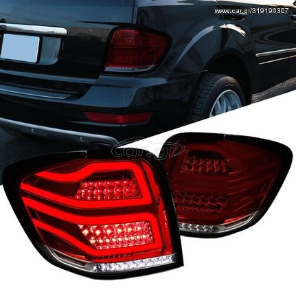 Πισινά Φανάρια Set Για Mercedes-Benz ML W164 05-08 Full Led Bar Κόκκινο/Φιμέ JunYan