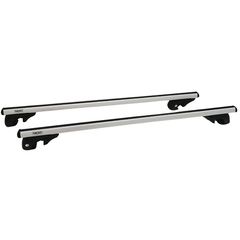 Μπάρες Οροφής Αλουμινίου Universal Rackit RK004-1 120cm Railing System Σετ Με Πόδια Και Κλειδαριά Ασημί 2 Τεμάχια