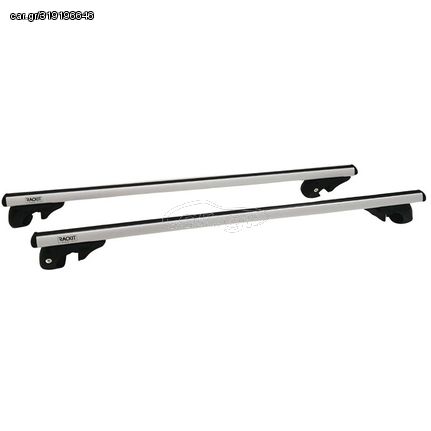 Μπάρες Οροφής Αλουμινίου Universal Rackit RK004-1 120cm Railing System Σετ Με Πόδια Και Κλειδαριά Ασημί 2 Τεμάχια