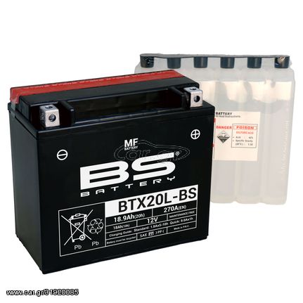 Μπαταρία Μοτοσυκλέτας BS Battery BTX20LBS (YTX20L-BS) 18.0 Ah BTX20LBS