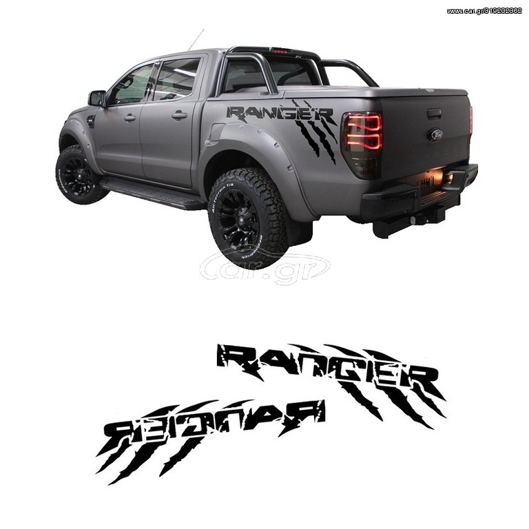 Ford Ranger Claws Car.gr - Ford Ranger (T6) 2012-2016 Αυτοκόλλητο Πίσω Πλαϊνό [Logo ...