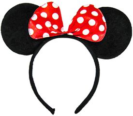 Στέκα Ποντικάκι Αυτάκια με Φιόγκο 22x19cm Carnavalista BLACK RED