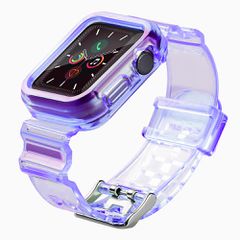 Silicone Band Strap Bracelet Case Strap Light Set for Apple Watch 42mm - Purple