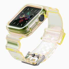 Silicone Band Strap Bracelet Case Strap Light Set for Apple Watch 38mm - Yellow