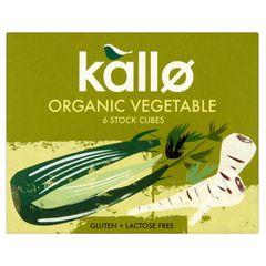 Ζωμός Λαχανικών Βιολογικός Σε Κύβους Χωρίς Γλουτένη Και Λακτόζη Kallo Organic Vegetable Stock Cubes Gluten-Free Lactose-Free Vegan 72g