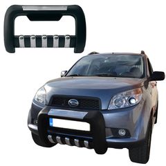 Bull Bar Bumper Guard Εμπρός Προφυλακτήρα Για Daihatsu Terios J2 2006+ Μαύρο Με Δόντια Inox