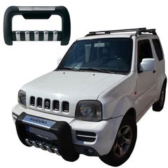 Bull Bar Bumper Guard Εμπρός Προφυλακτήρα Για Suzuki Jimny 2004-2019 Μαύρο Με Δόντια Inox