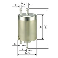Φίλτρο καυσίμου BOSCH 0 450 915 003 MERCEDES C (CL203), C T-MODEL (S202), C T-MODEL (S203), C (W202), C (W203), CLC (CL203), CLK (A208), CLK (A209), CLK (C208), CLK (C209), E T-MODEL (S210) 1.6-6.3 12